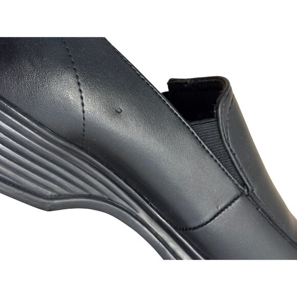 NWOB Safetrax Womens 7.5 Black Leather Slip-On Dress Shoes With PORON Insoles & - Picture 12 of 13